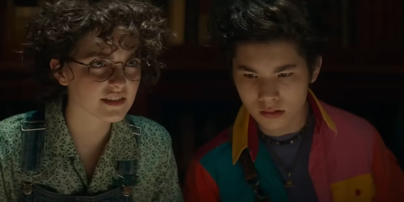 Mckenna Grace como Phoebe Spengler y Logan Kim como Podcast en la película "Ghostbusters: Frozen Empire" (Foto: Sony Pictures)