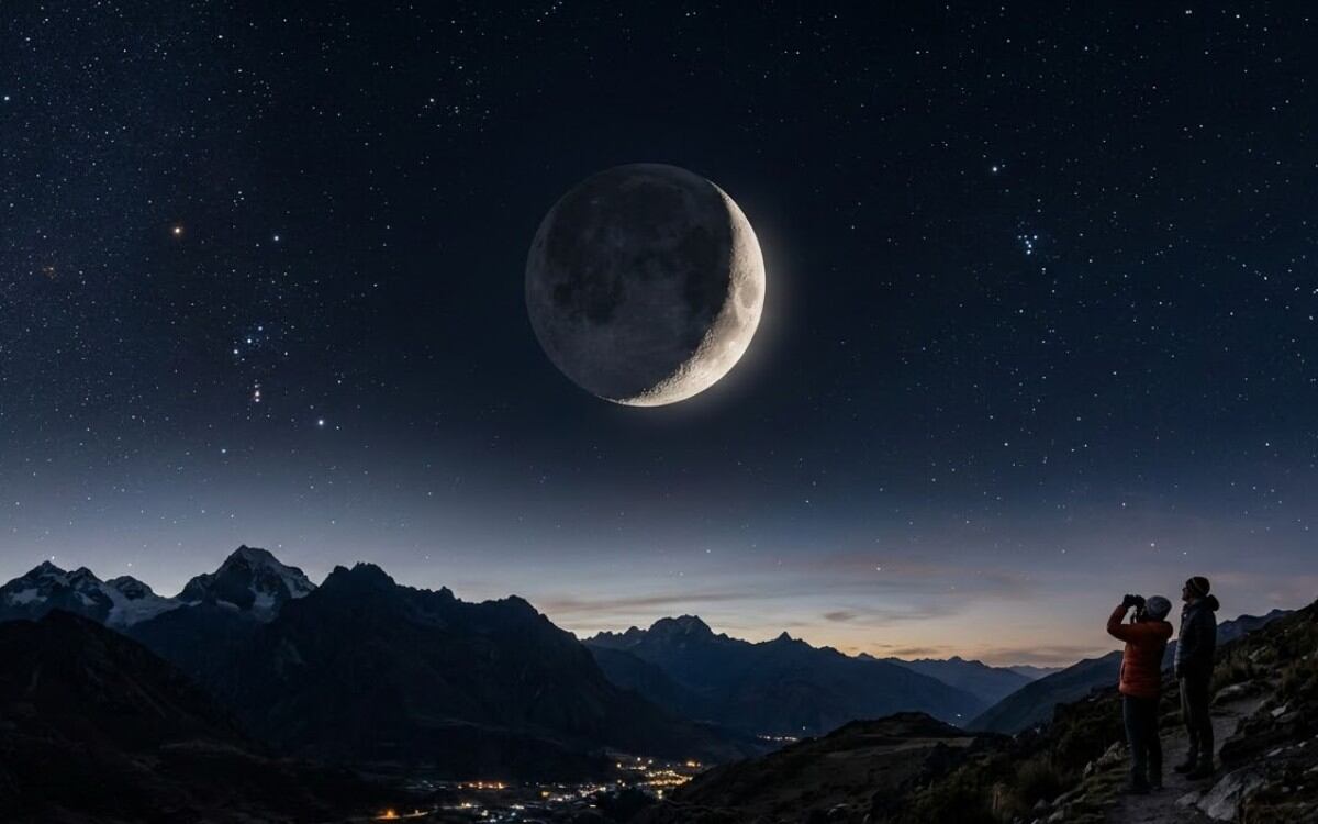 La Luna creciente será visible durante marzo de 2026 como parte del ciclo lunar que sigue a la Luna nueva. (Imagen referencial creada por El Comercio MAG usando la IA de "Perplexity")
