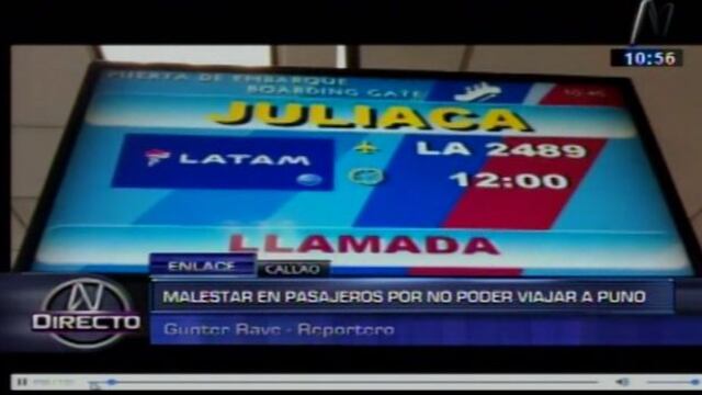 Unos 150 pasajeros están varados porque vuelos a Puno se encuentran suspendidos