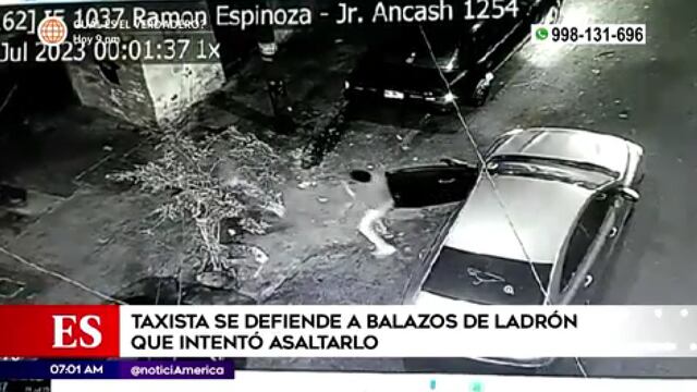 Barrios Altos: taxista se defendió a balazos de ladrón que intentó robarle | VIDEO