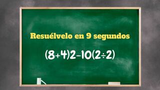 Un ejercicio para aplicar las reglas matemáticas: ¿Cuánto es (8+4)2-10(2÷2)?