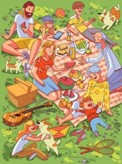 RETO VISUAL | Solo las personas con un coeficiente intelectual creativo pueden detectar el paraguas en esta escena de picnic en 12 segundos.