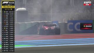 Charles Leclerc quedó fuera del GP de Francia tras chocar contra un muro