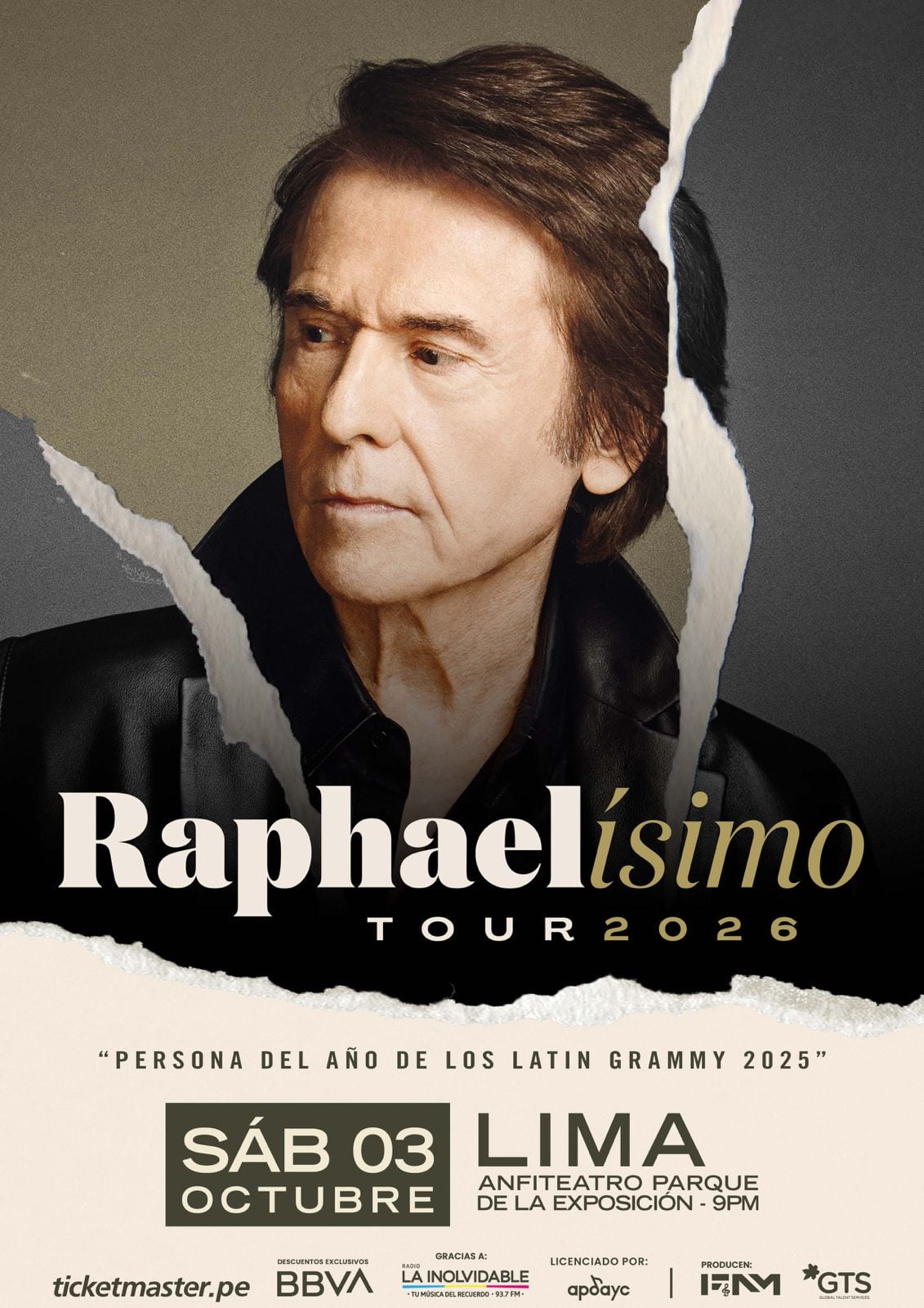 Afiche del concierto de Raphael