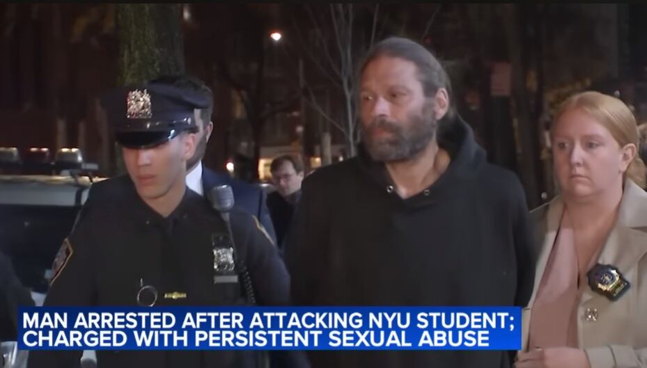 La policía arrestó a James Rizzo, un hombre de 45 años con 16 antecedentes por delitos sexuales, agresiones y robos. (Foto: Eyewitness News ABC7NY / YouTube)