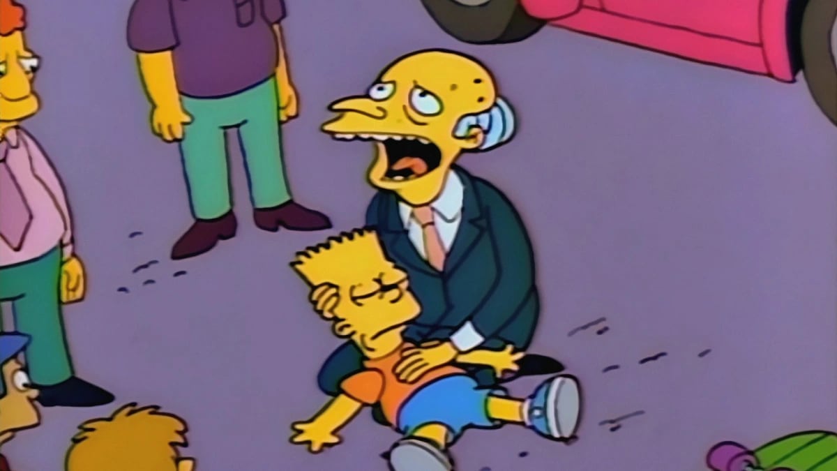 Bart es atropellado por el señor Burns en el episodio 10 de la temporada 2 de “The Simpsons” (Foto: Fox)
