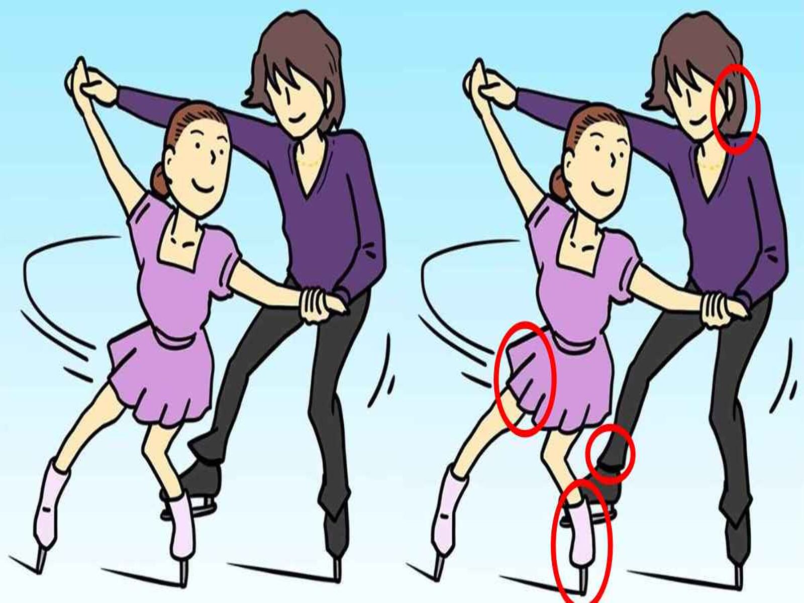 RETO VISUAL | Las cuatro diferencias entre las dos imágenes son las que he encerrado en círculos rojos.