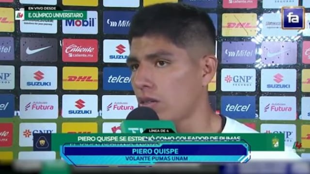 Piero Quispe anotó su primer gol en la Liga MX y destacó la fortaleza de Pumas UNAM