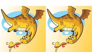 RETO VISUAL DIFÍCIL: agudiza tu vista y detecta las 3 sutiles diferencias entre estas imágenes de un dragón