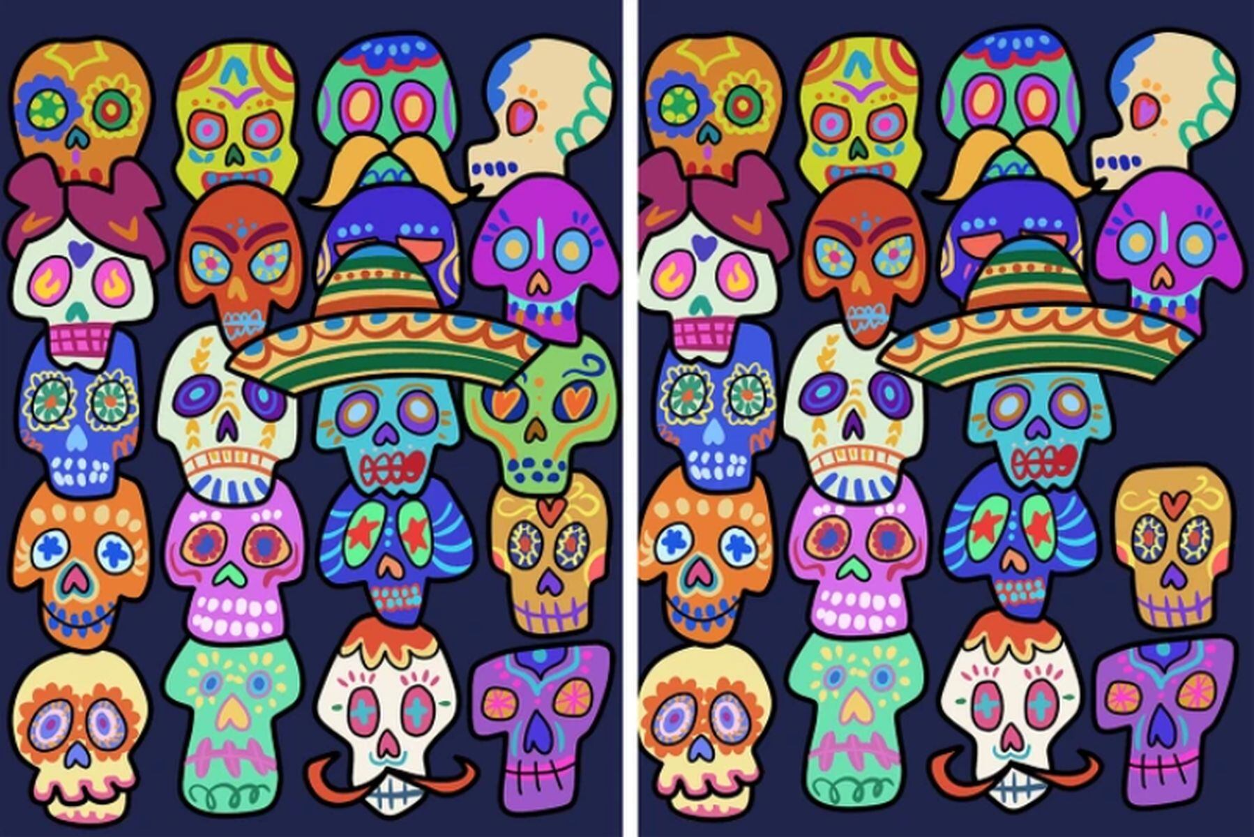 RETO VISUAL | Estas imágenes de calaveras no son idénticas. Poseen una diferencia. (Foto: genial.guru)