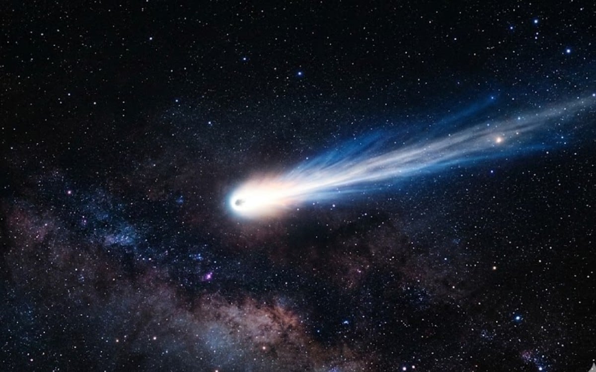 El cometa interestelar 3I/ATLAS fue descubierto en julio de 2025 y confirmado como el tercer objeto detectado fuera de nuestro sistema solar. (Imagen referencial creada por El Comercio MAG usando la IA de "Perplexity")