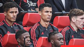 Cristiano Ronaldo, incómodo: así reaccionó en el banquillo durante el United vs. Brighton | VIDEO