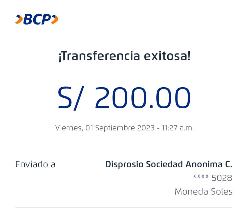 La mujer realizó la transferencia de los 200 soles a través de BCP.