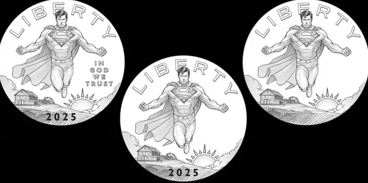 La moneda inspirada en Superman como parte de la colección de cómics. (Foto: The U.S. Mint)