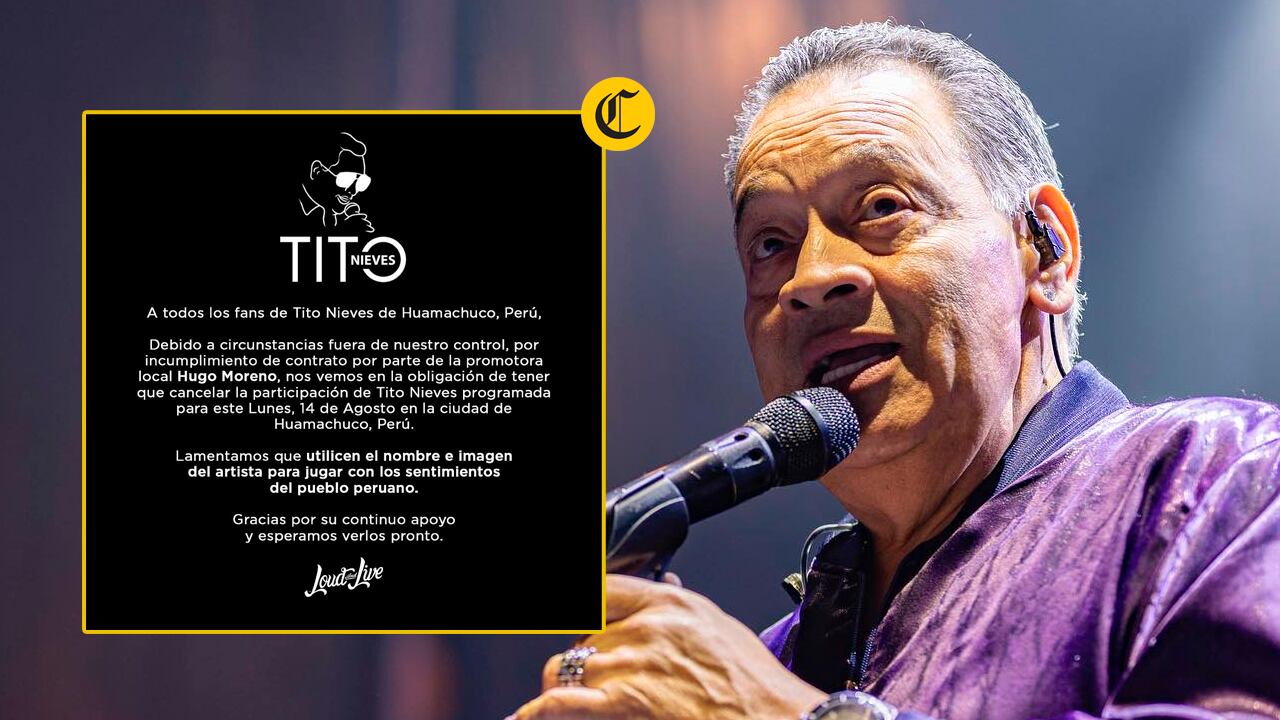 Tito Nieves anunció la cancelación de su participación en un festival de Huamachuco | Foto: Composición EC