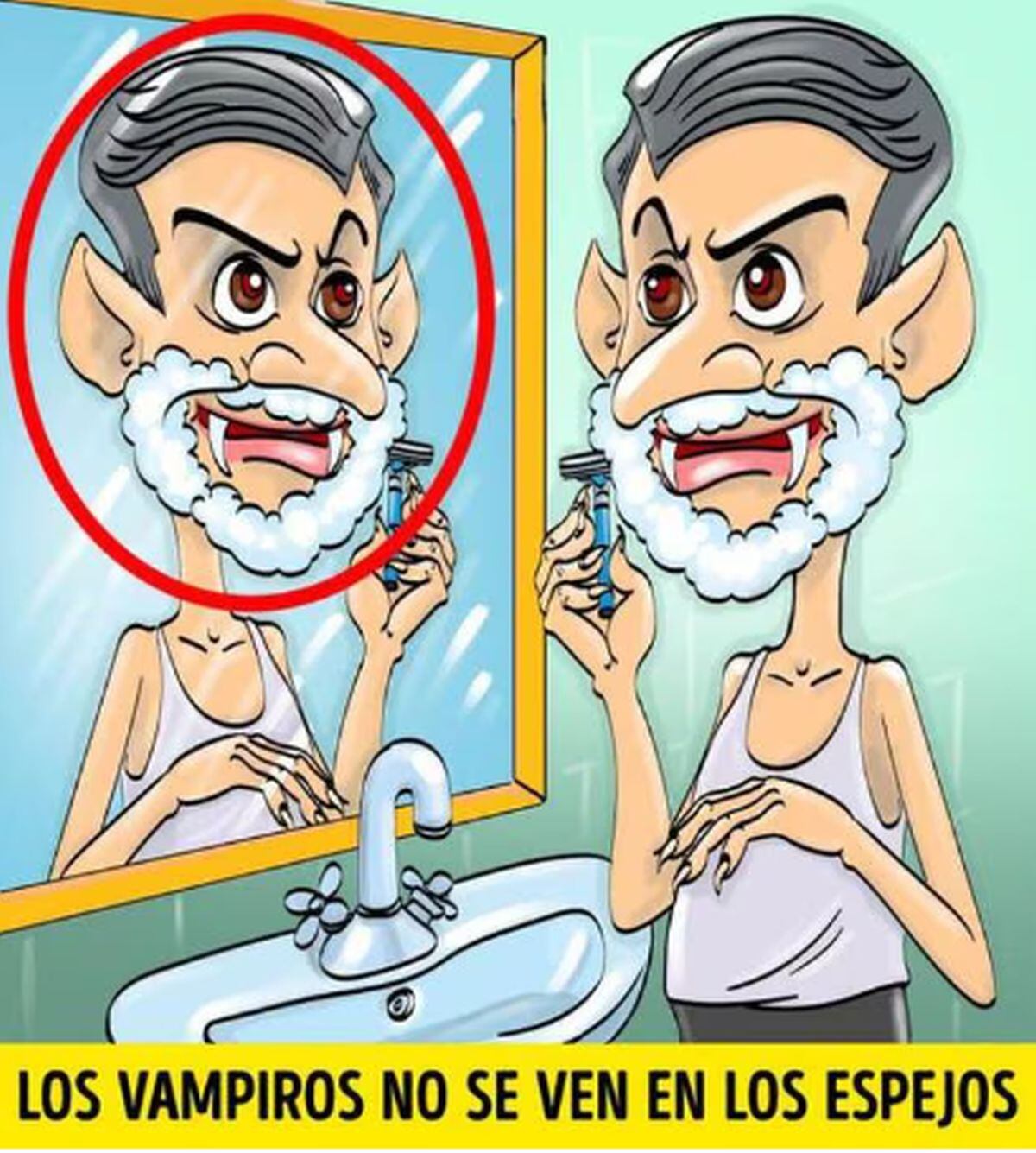 ACERTIJO VISUAL | La respuesta no fue correcta para un gran número de usuarios, ¿qué tal te fue con el vampiro frente al espejo? (Foto: Genial.Guru)