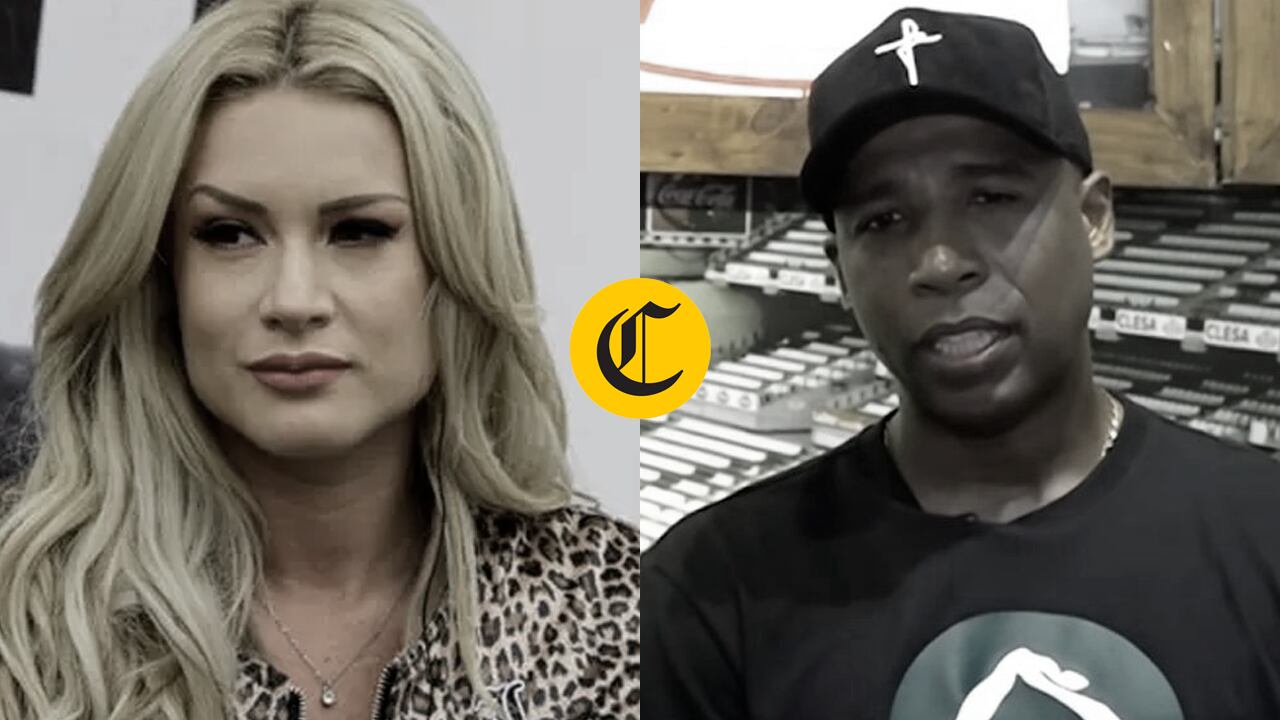 Ante la respuesta de el Cuto Guadalupe, Leslie Shaw se mostró incómoda | Foto: Composición EC