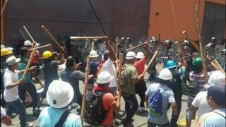 Violencia de mineros en Lima dejó cuatro policías heridos
