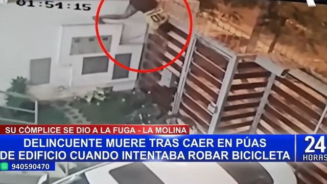 La Molina: delincuente murió incrustado en las púas de seguridad de un edificio tras robar una bicicleta | VIDEOS