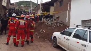 Cusco: rescatan a cuatro obreros que quedaron sepultados tras derrumbe de una casa
