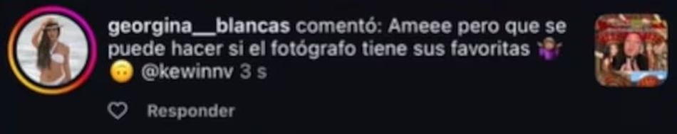 Este es el comentario de Georgina Blancas que ha sido tomado como una denuncia de presunto favoritismo. (Foto: Instagram)