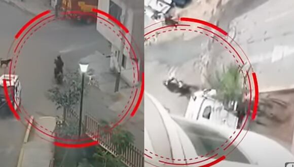 El ataque ocurrió alrededor de las 4 de la tarde. Cámaras de seguridad captaron a una moto sospechosa merodeando por el lugar. Foto: composición EC/captura Latina Noticias