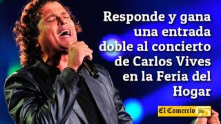 Gana una entrada doble para el concierto de Carlos Vives