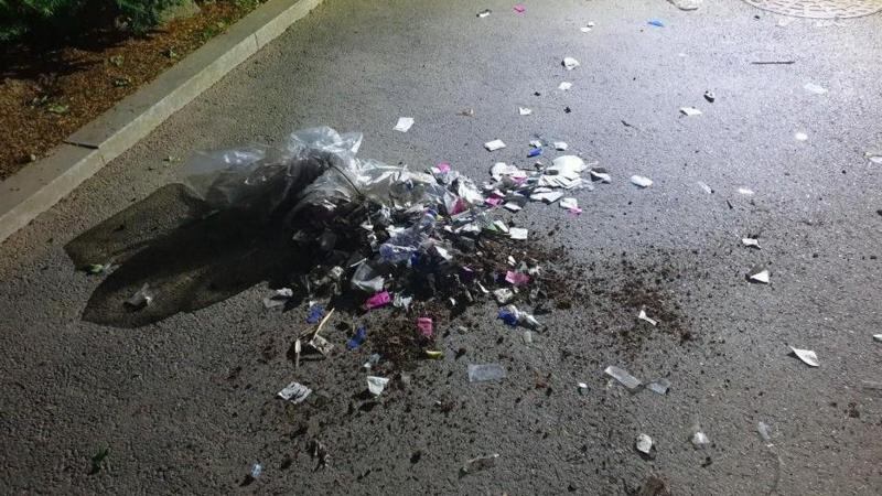 Las autoridades surcoreanas dijeron que las bolsas "contenían desechos sucios y basura" y están siendo analizadas por las autoridades pertinentes. (MILITARES DE COREA DEL SUR).