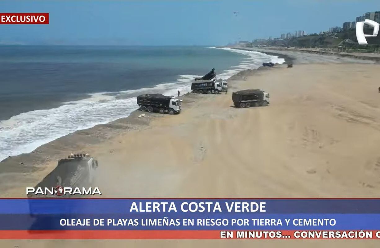 Denuncian que camiones lanzan desmonte en la orilla del mar de la Costa Verde, en los sectores que corresponden a Magdalena y San Miguel. (Foto: Panorama)