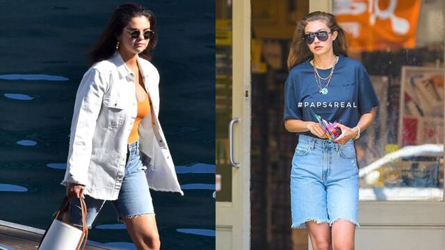 Bermudas denim: la tendencia firmada por Selena Gomez y Gigi Hadid [FOTOS]