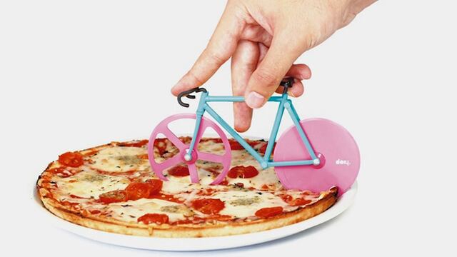 Un cortador de pizza para los que aman montar bicicleta