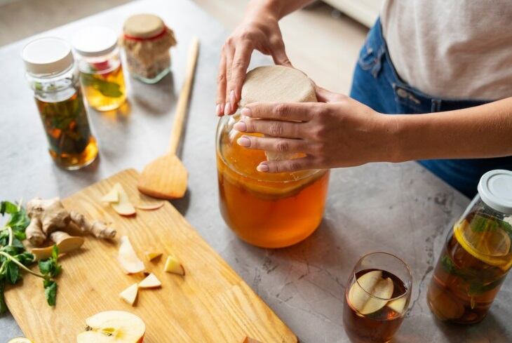 La kombucha es una bebida fermentada hecha con té, azúcar, bacterias y levaduras. (Foto referencial: Freepik)