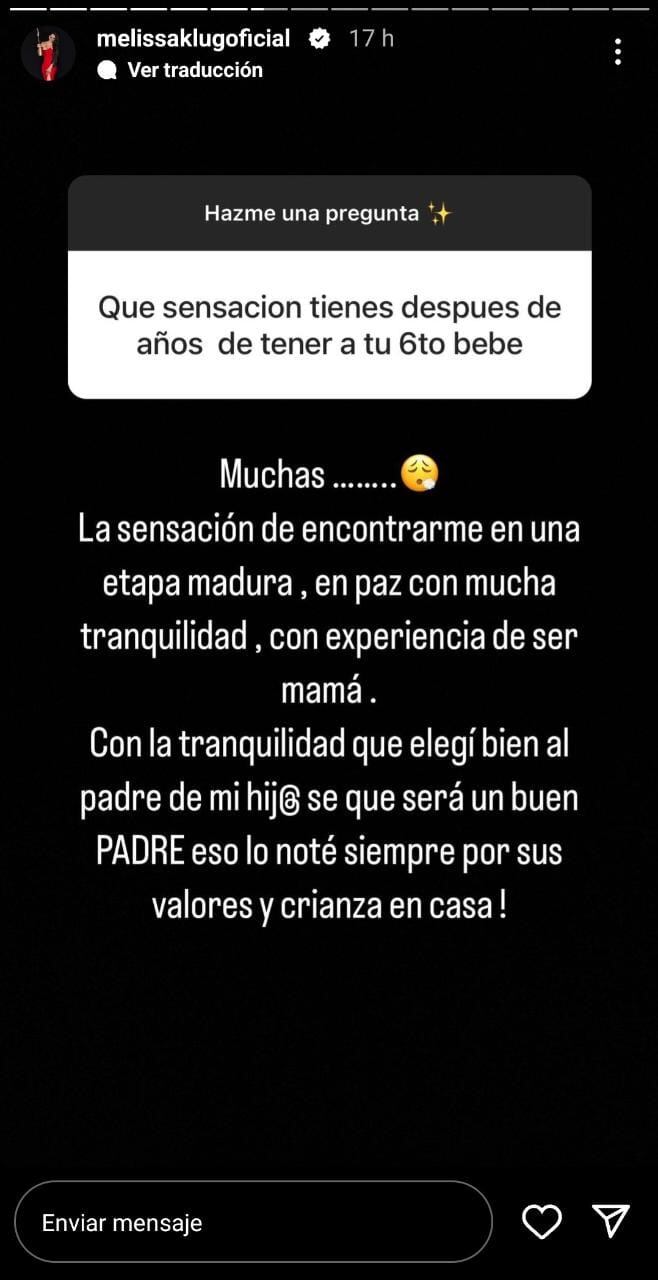 Melissa Klug respondió algunas preguntas de sus seguidores en Instagram. (Foto: Instagram)