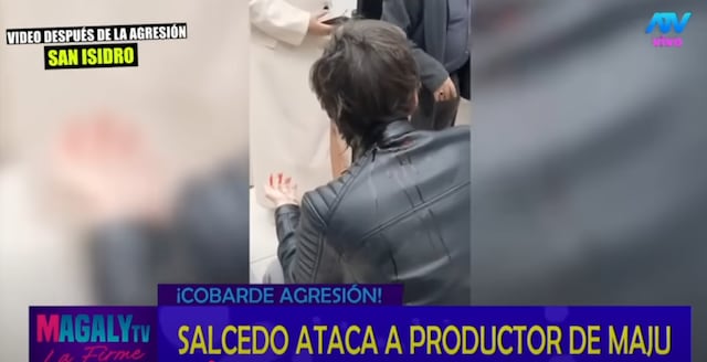 Christian Rodríguez quedó con una herida en la cabeza tras el golpe de Gustavo Salcedo | Foto: Magaly TV (Captura)