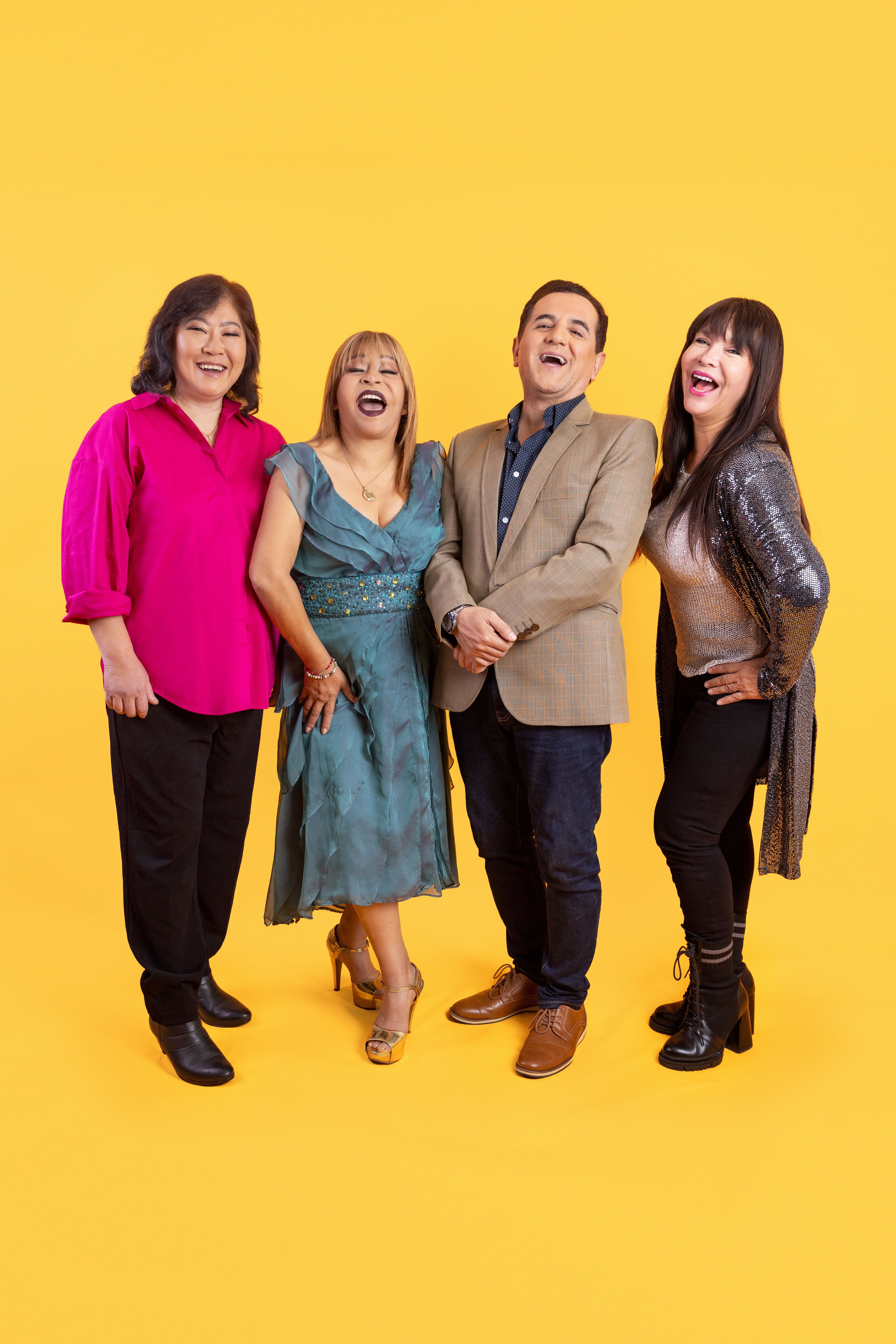 Susana Yoshiyama junto a los actores Zelma Gálvez y Tito Vega, y la directora Marcela Hinostroza. (Foto: Bettina Villena)