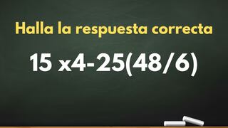 Un usuario concentrado resuelve este ejercicio en 7 segundos: 15x4-25(48÷6)