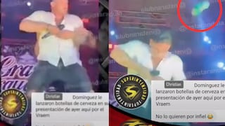 Lanzan latas de cerveza a Christian Domínguez en pleno concierto: “No lo quieren por infiel” | VIDEO