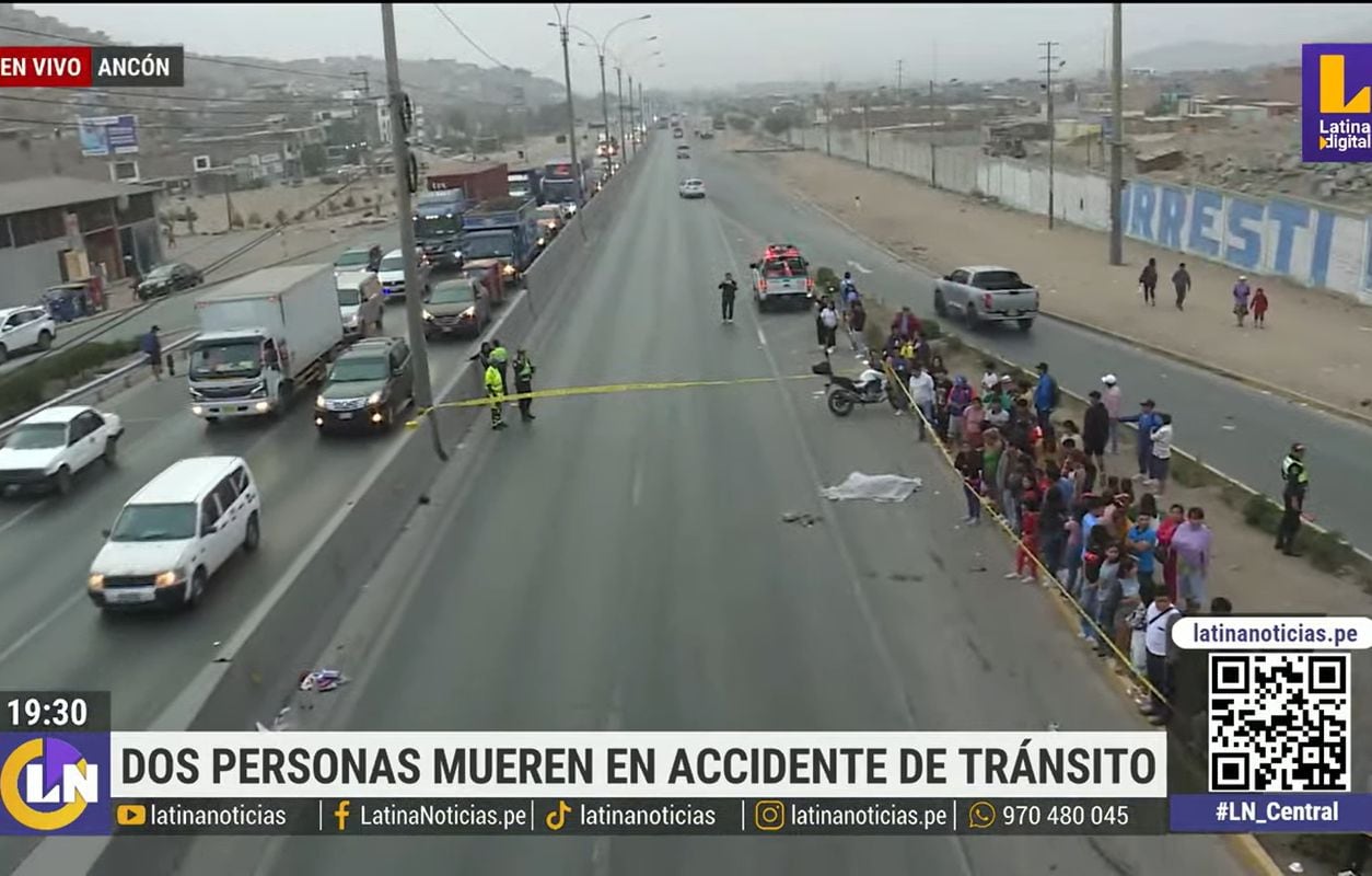 Dos personas murieron atropelladas por tráiler en la Panamericana Norte. (Foto: Latina)