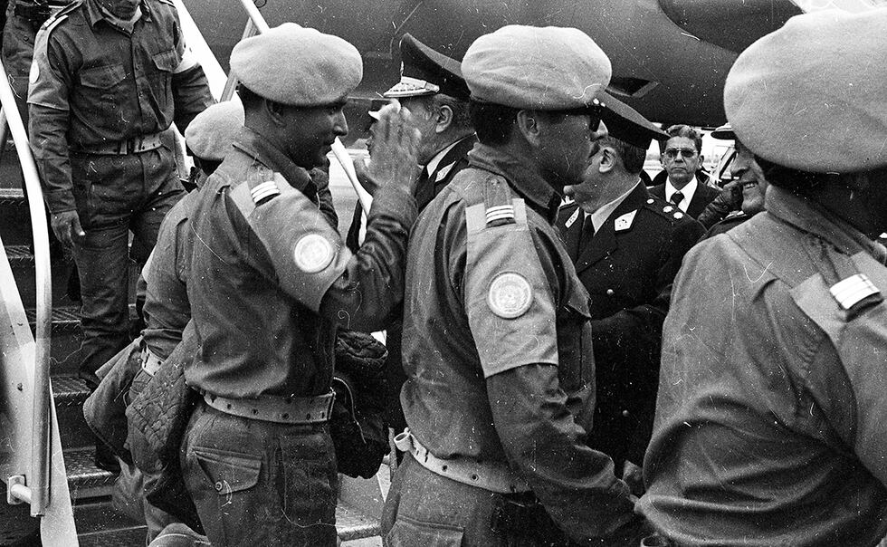 Curtidos por el clima del desierto del Sinaí, los soldados peruanos retornaron a sus hogares en 1974; sin embargo, el Perú siguió enviando tropas a la zona del conflicto hasta el año siguiente. (Foto: GEC Archivo Histórico)