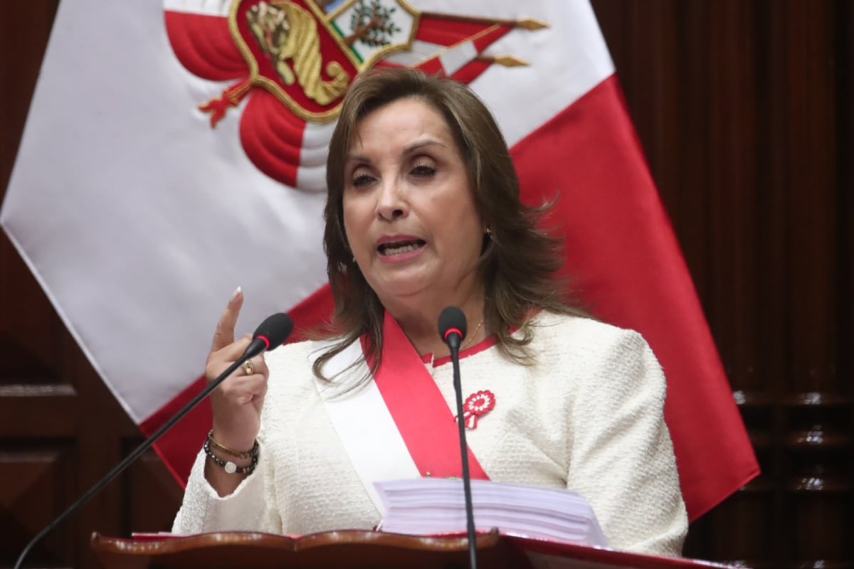 Dina Boluarte durante su último Mensaje a la Nación. (Foto: GEC)