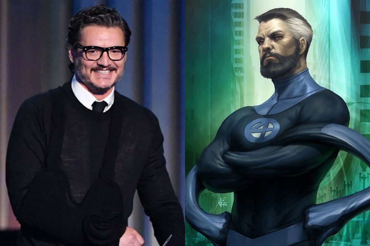 Pedro Pascal interpreta a Reed Richards (Foto: Composición - Marvel y Valerie Macon / AFP)