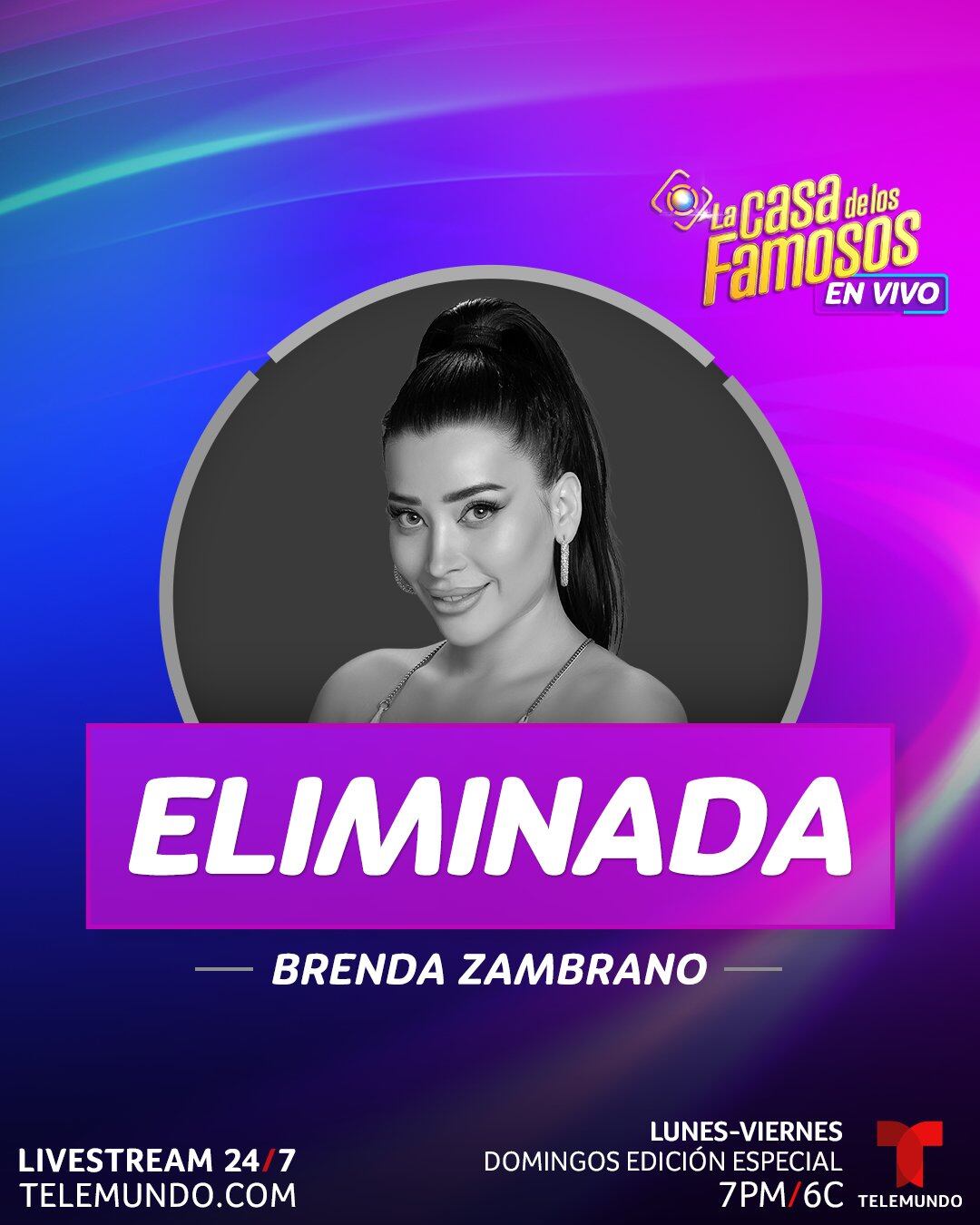 Brenda Zambrano se convirtió en la segunda participante eliminada de "La casa de los famosos 2" (Foto: Telemundo)