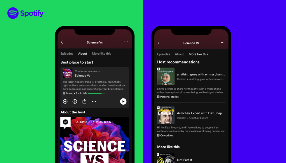 Novedades para los podcast en Spotify.
