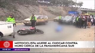 Panamericana Sur: motociclista perdió la vida al impactar contra muro