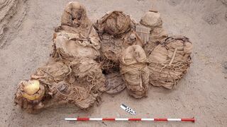 Hallan restos humanos de 800 años enterrados con alimentos e instrumentos en Chilca