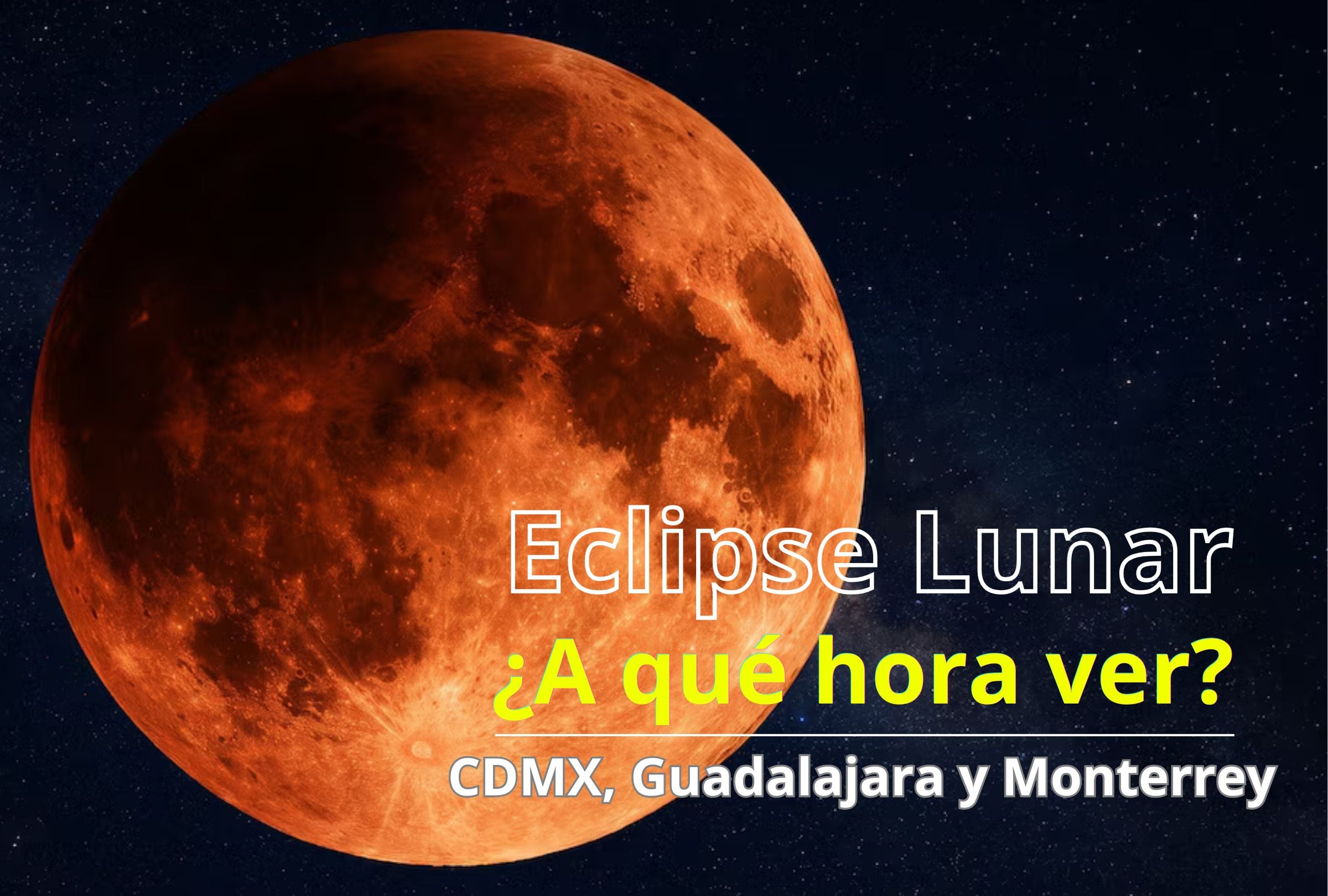 Eclipse lunar parcial (Luna de Sangre) hoy 28 de agosto: horarios y cómo verlo en CDMX, Guadalajara y Monterrey