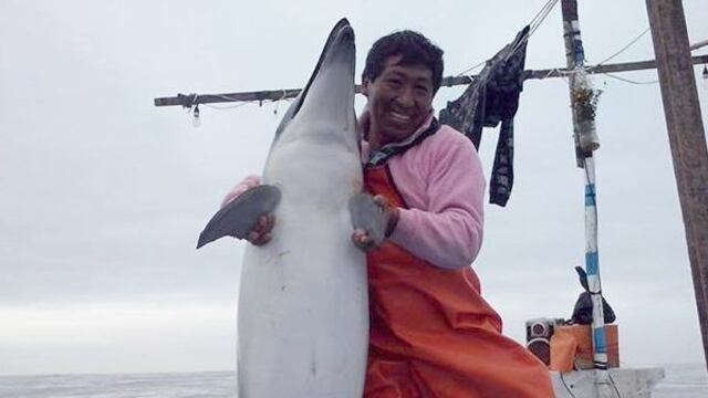Pescador que se fotografió con delfín dice que lo halló muerto en su red