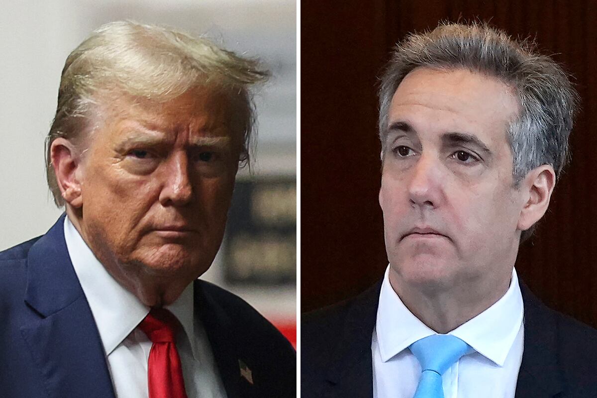 El expresidente estadounidense, Donald Trump; y su exabogado, Michael Cohen. (Fotos de Mike Segar / Timothy A. Clary / AFP)