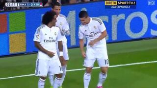 Cristiano Ronaldo anotó de cabeza y bailó con James Rodríguez
