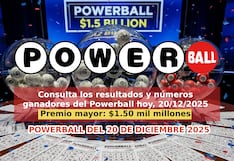 Números ganadores del Powerball hoy: mira los resultados del sorteo del 20 de diciembre con premio mayor de $1.50 mil millones
